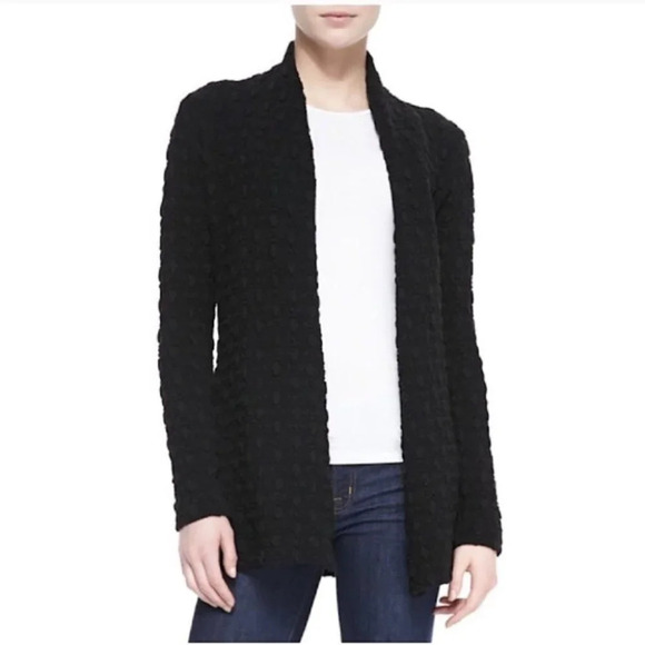 Three Dots Textured Drape Open Cardigan Sweater - Picture 1 of 6